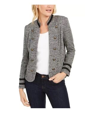 NWT Tommy Hilfiger black military knit jacket